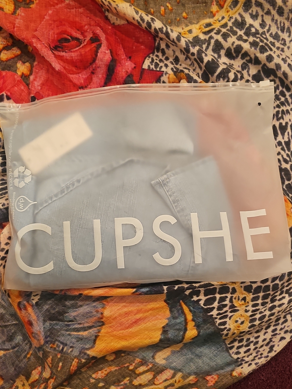 Cupshe Light Blue Denim-Look Dress